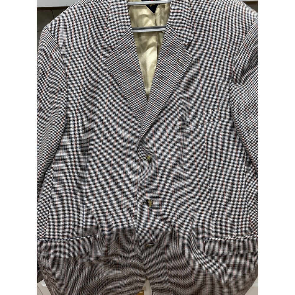 tommy hilfiger plaid wool/silk blazer 48L‎